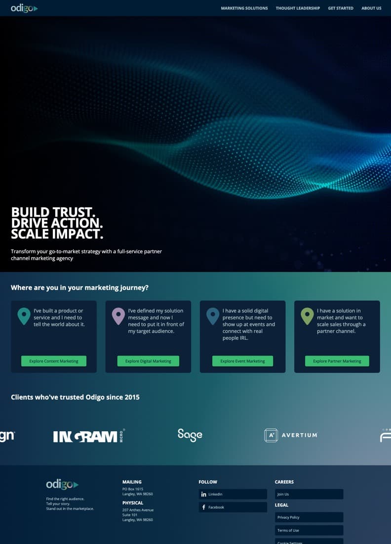 A marketing agency website built on HubSpot